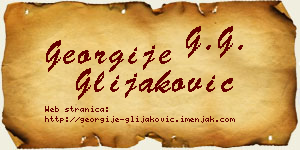 Georgije Glijaković vizit kartica